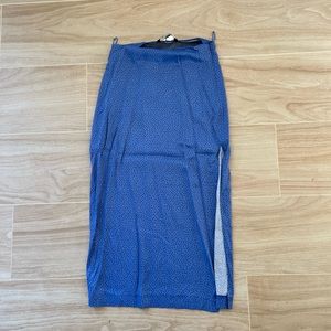 ZARA Midi Blue Silk Skirt